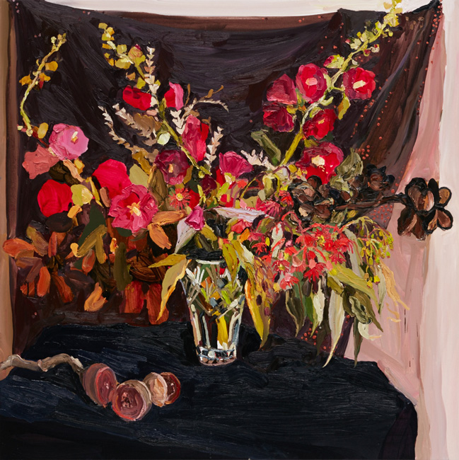 Artwork: Burnt Banksia and hollyhocks