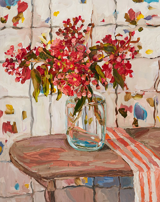 Artwork: Flowering gum and striped cloth