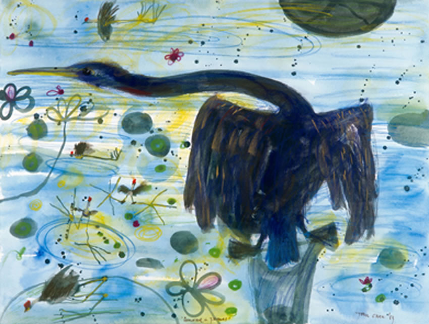 Artwork: Cormorant and Jacanas 1983
