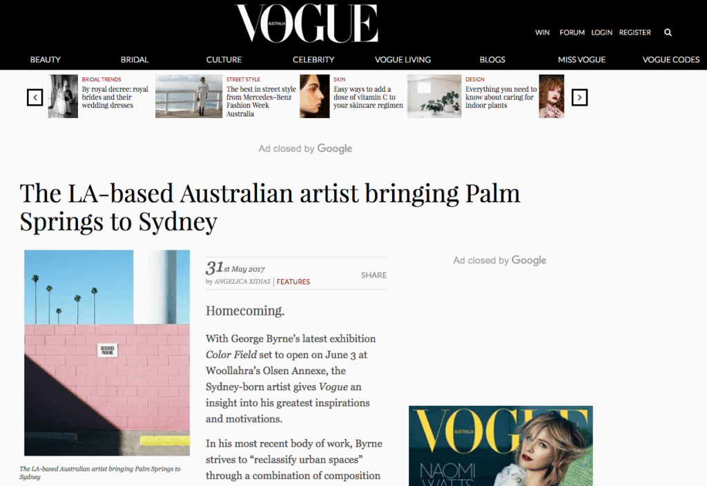 George Byrne | VOGUE ONLINE