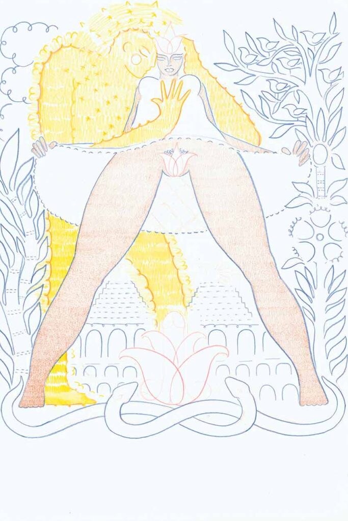 Artwork: Mother Earth Father Sun blue lines