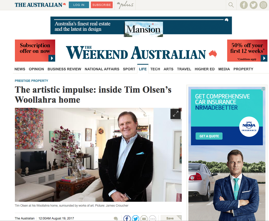 INSIDE TIM OLSEN’S WOOLLAHRA HOME | THE WEEKEND AUSTRALIAN