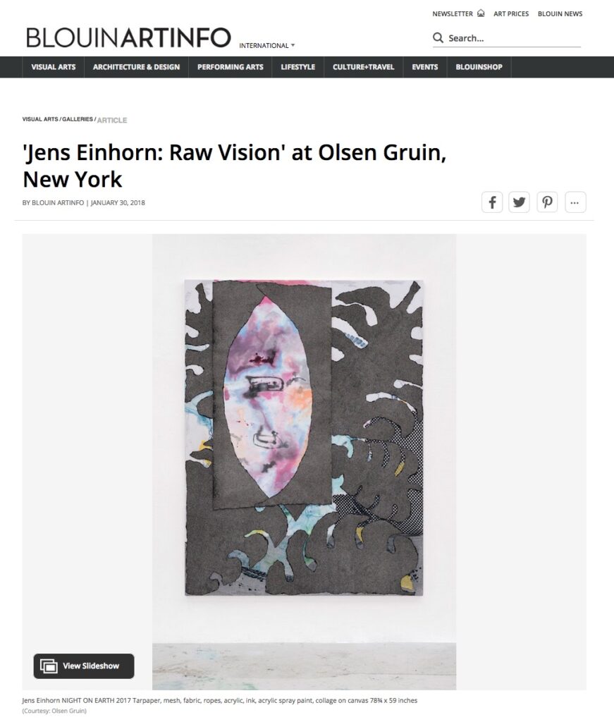 ‘Jens Einhorn: Raw Vision’ at Olsen Gruin, New York