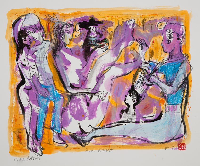 Artwork: Girl and Parrot