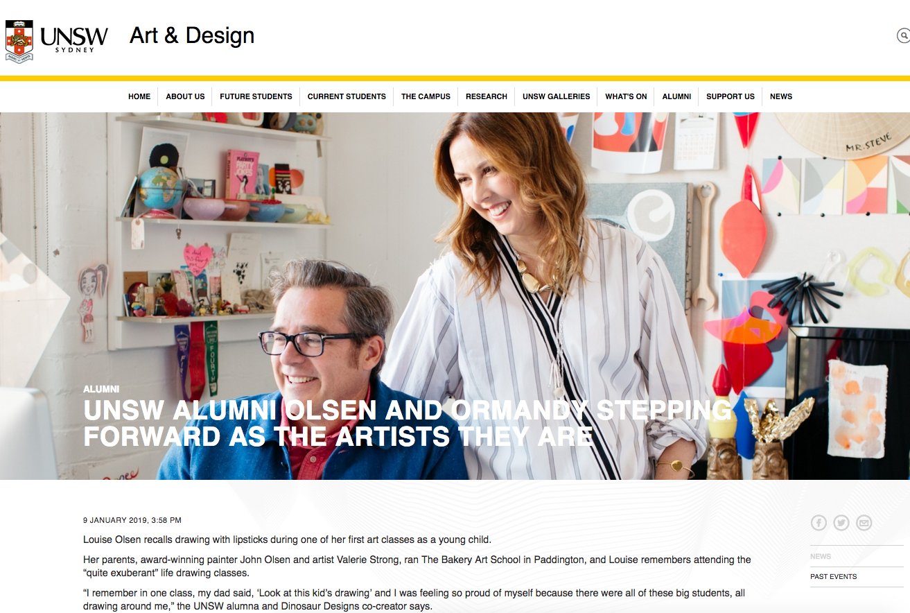 UNSW alumni Olsen and Ormandy stepping forward as the artists they are