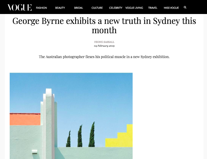 George Byrne exhibits a new truth in Sydney this month