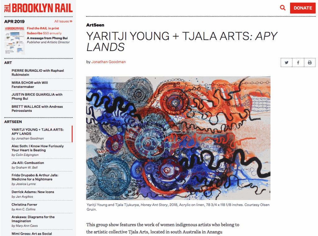 YARITJI YOUNG + TJALA ARTS: APY LANDS