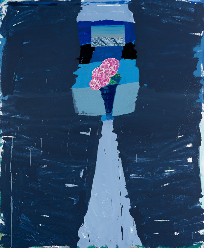 Artwork: Harrys Hydrangeas with Winchelsea Beach For Greg Shone