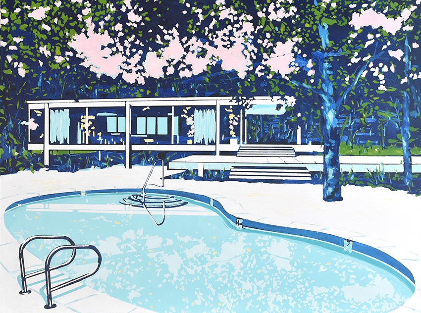 Artwork: Pink sunset on open plan