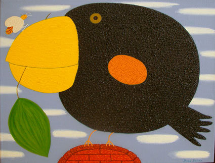 Artwork: Plump Parrot with Leaf