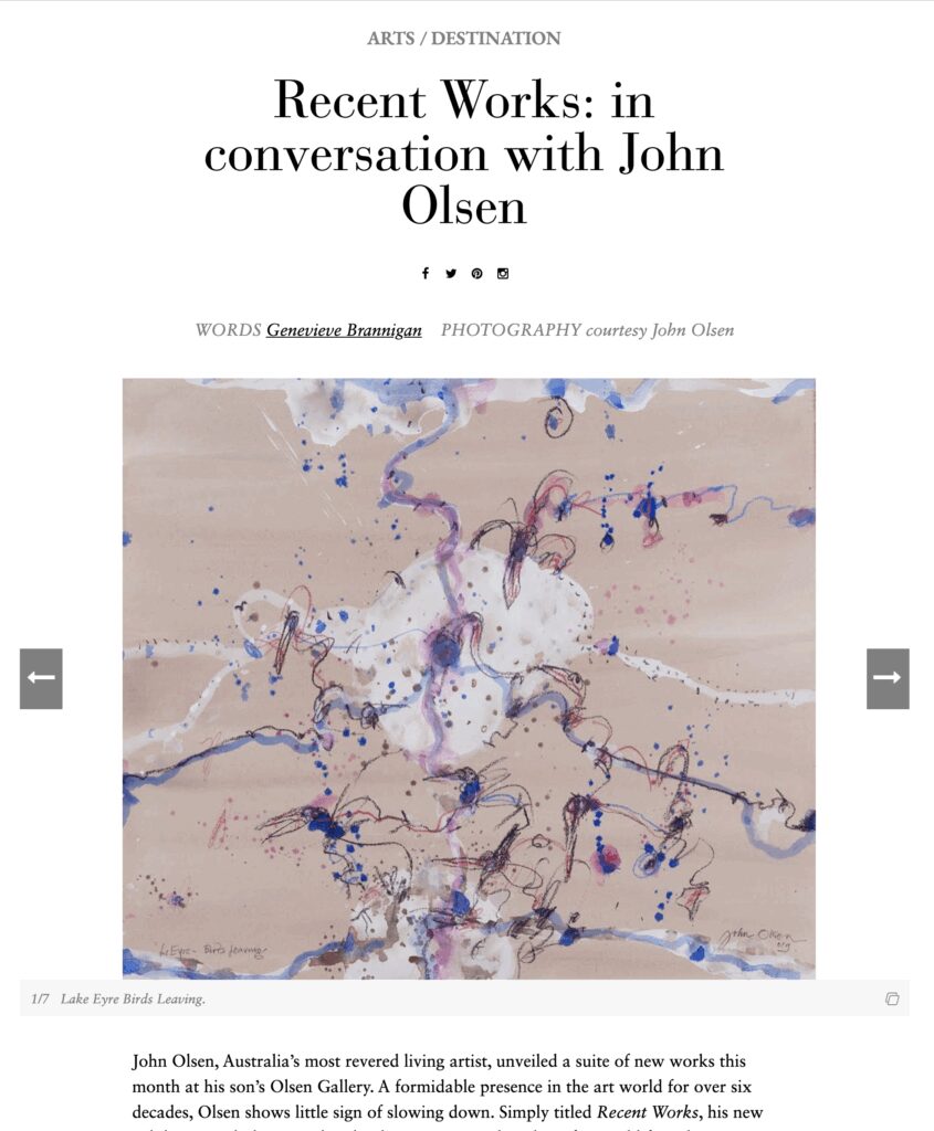 Recent Works: in conversation with John Olsen