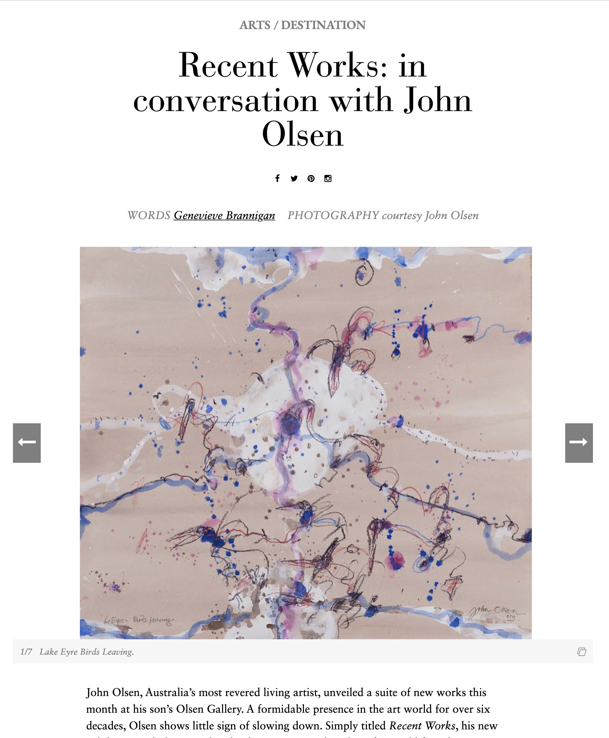 Recent Works: in conversation with John Olsen