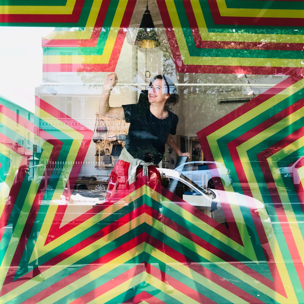 Claudia Damichi Window installation for boutique The Standard Store