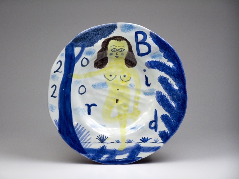 Artwork: Woman with Tree blue and yellow