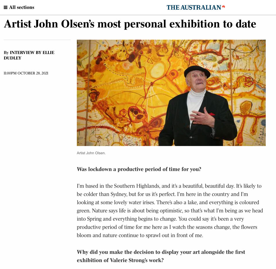 Artist John Olsen’s most personal exhibition to date | The Australian