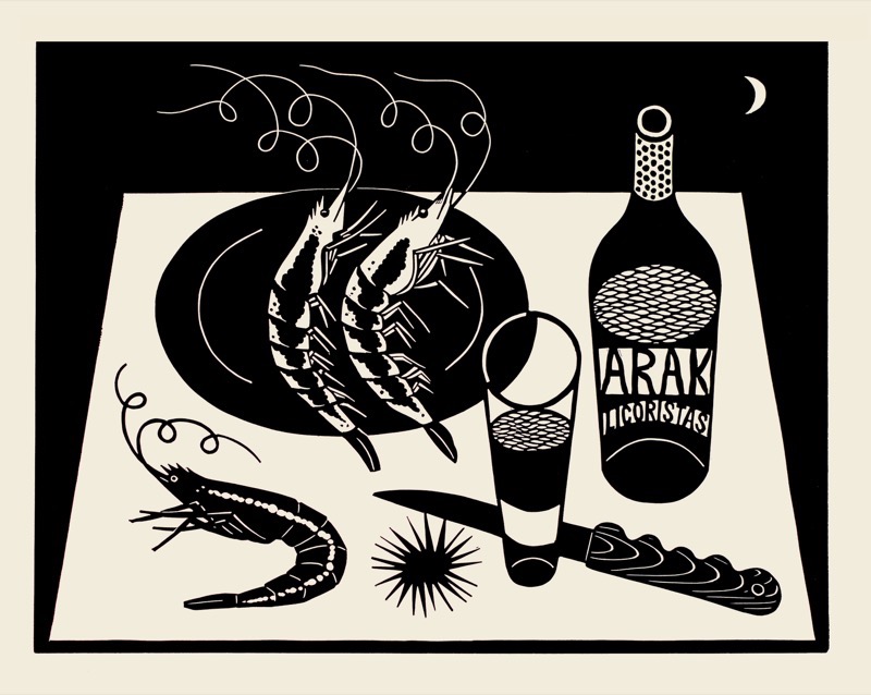 Artwork: Prawns and Arak