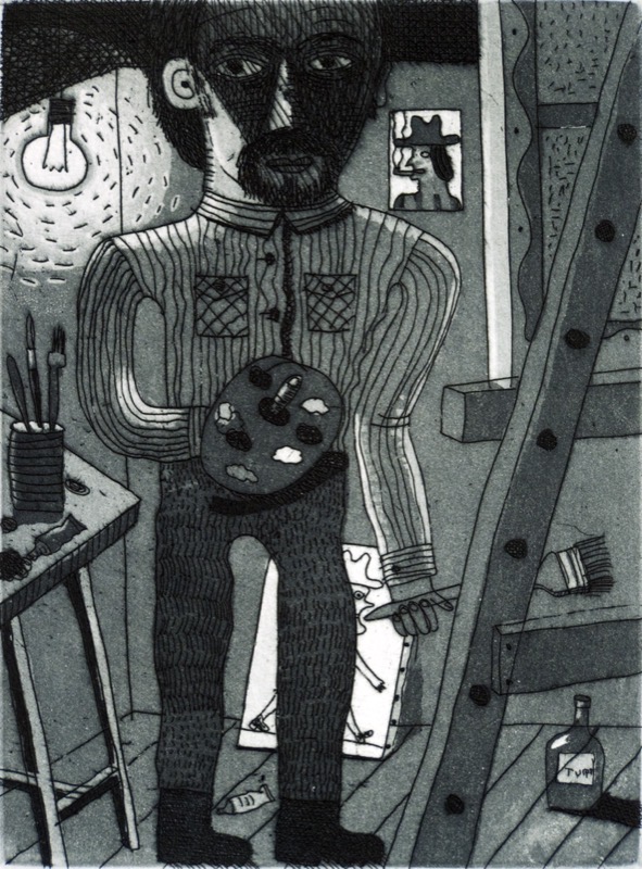 Artwork: Self portrait in the studio