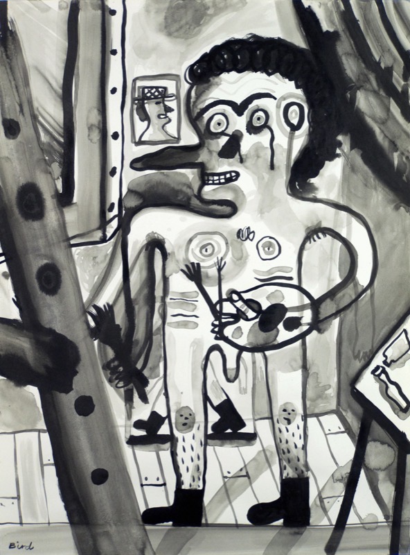 Artwork: Study for self portrait with brushes and palette