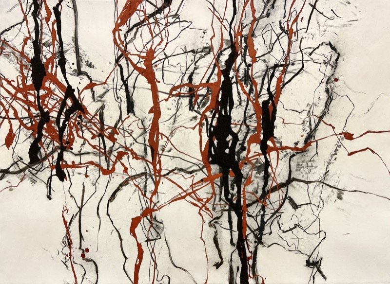 Artwork: Charcoal splinters the sky