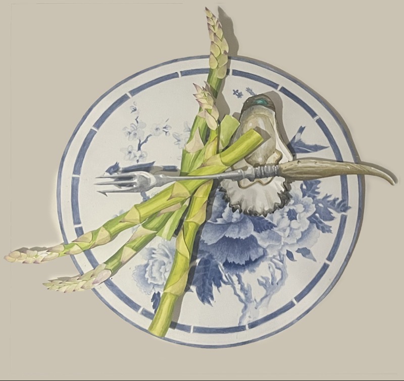 Artwork: Asparagus on a plate