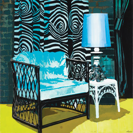 Artwork: Blue Chair Violet Lampshade