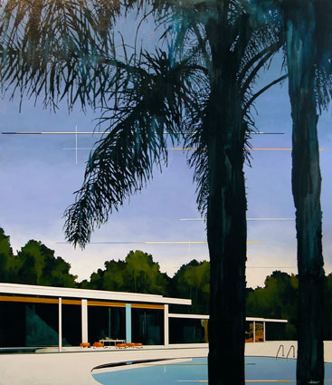 Artwork: South Coast Palms Violet Modern Home