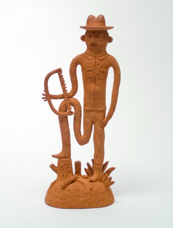 Artwork: Woodcutter with a bow saw