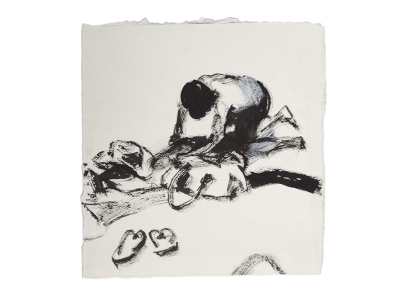 Artwork: Untitled Beach figure bag hat thongs