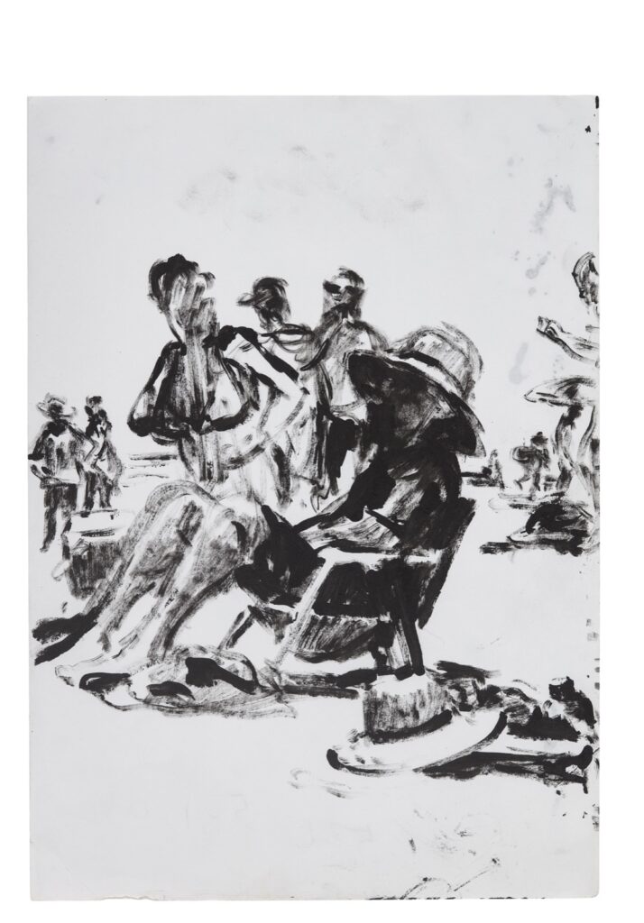 Artwork: Untitled Figures hats beach chair