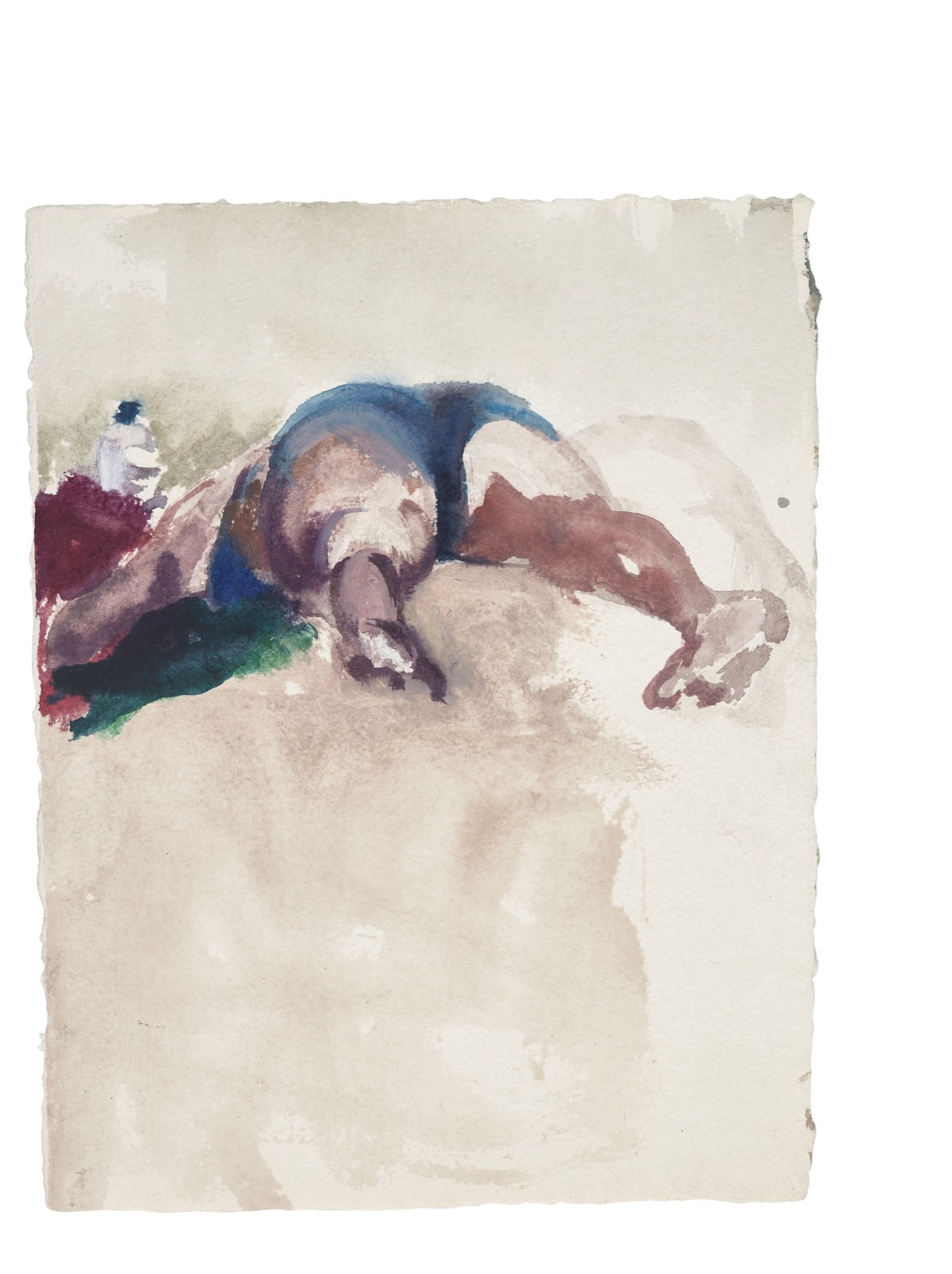 Artwork: Untitled (Lying beach figure, waterbottle, & towel)