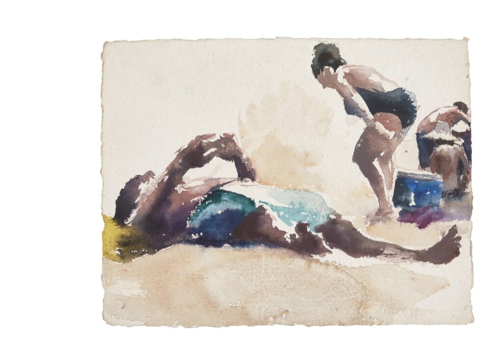 Artwork: Untitled Beach life four figures esky