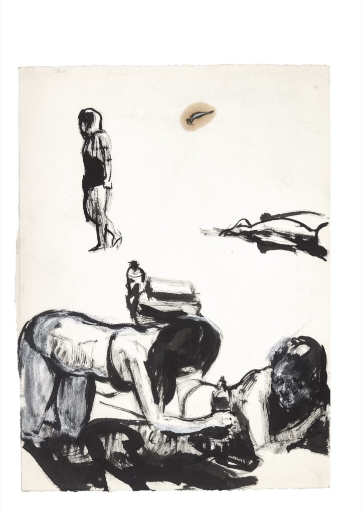 Artwork: Three Figures and Legs