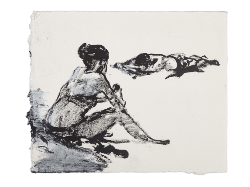 Artwork: Untitled beach life two figures bikini