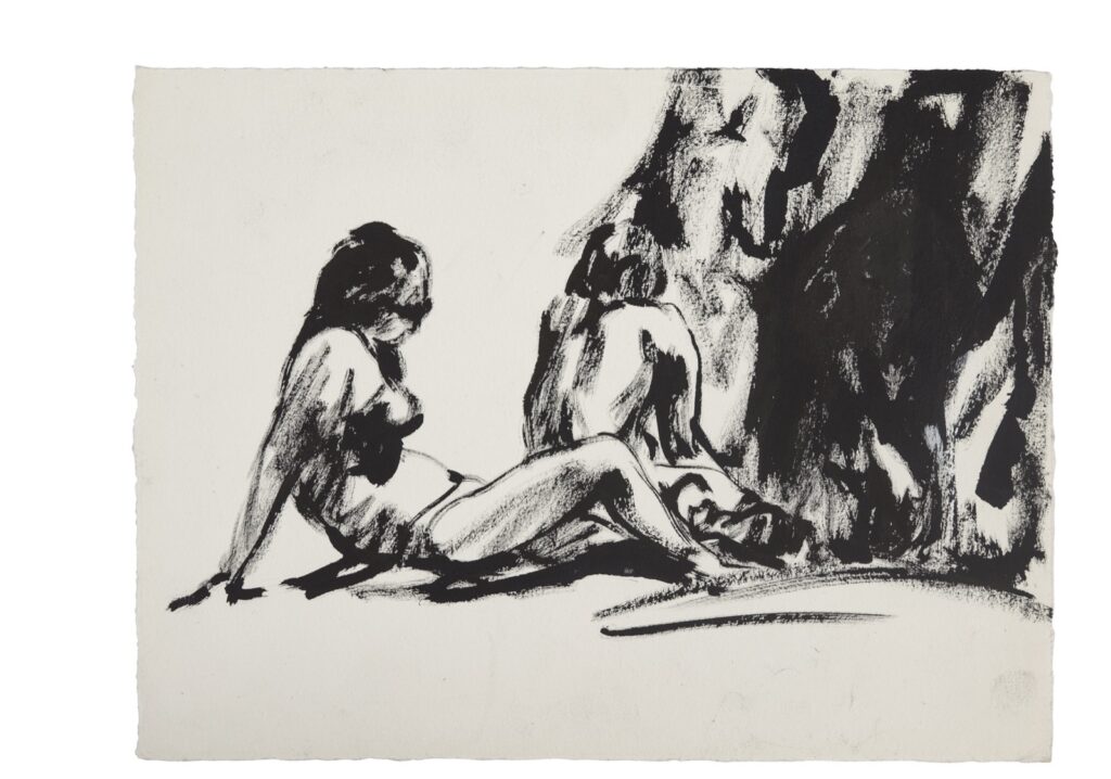 Artwork: Untitled Beach life two figures bikini