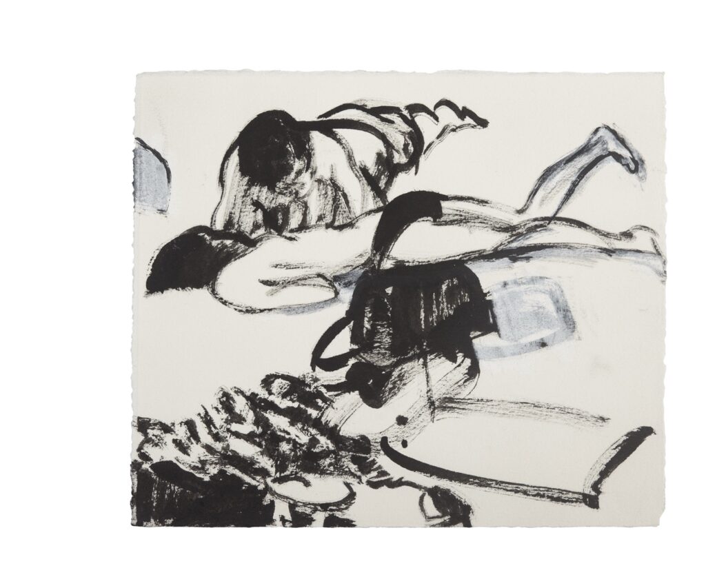 Artwork: Untitled Beach figures boogie board bag