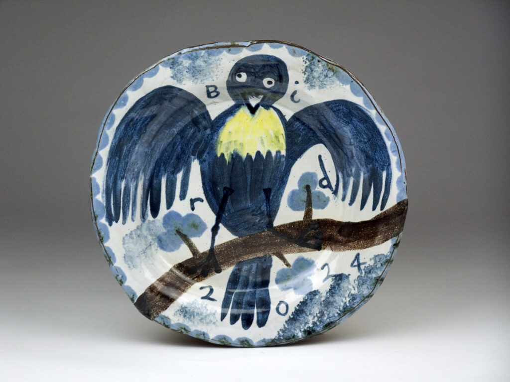 Artwork: Small myna bird plate