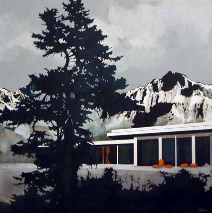 Artwork: Modern Home in Hills Tree