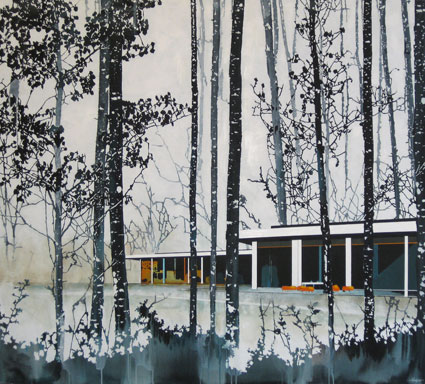 Artwork: Snow Aspens Modern Home