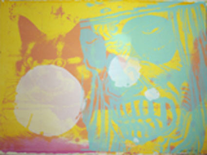 Artwork: Pink Cat Blue Skull