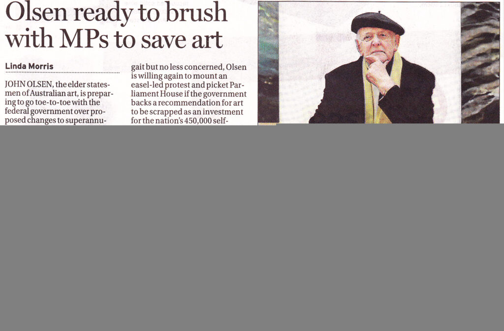 Olsen ready to brush with MPs to save art