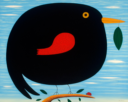 Artwork: Resting Bird with Ladybird