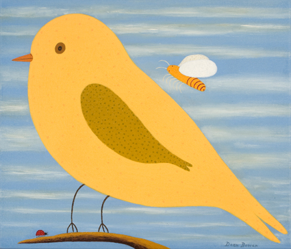 Artwork: Canary with Landing Bee