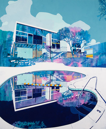 Artwork: House and back reservoir