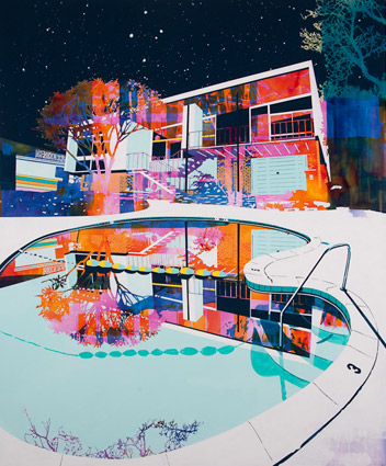 Artwork: Mums house night sky blue reservoir