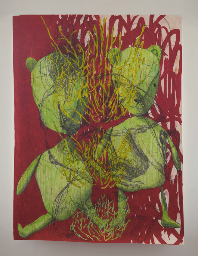 HAL WITNEY Fawn acrylic pigment lead graphite coloured pencil on paper_1