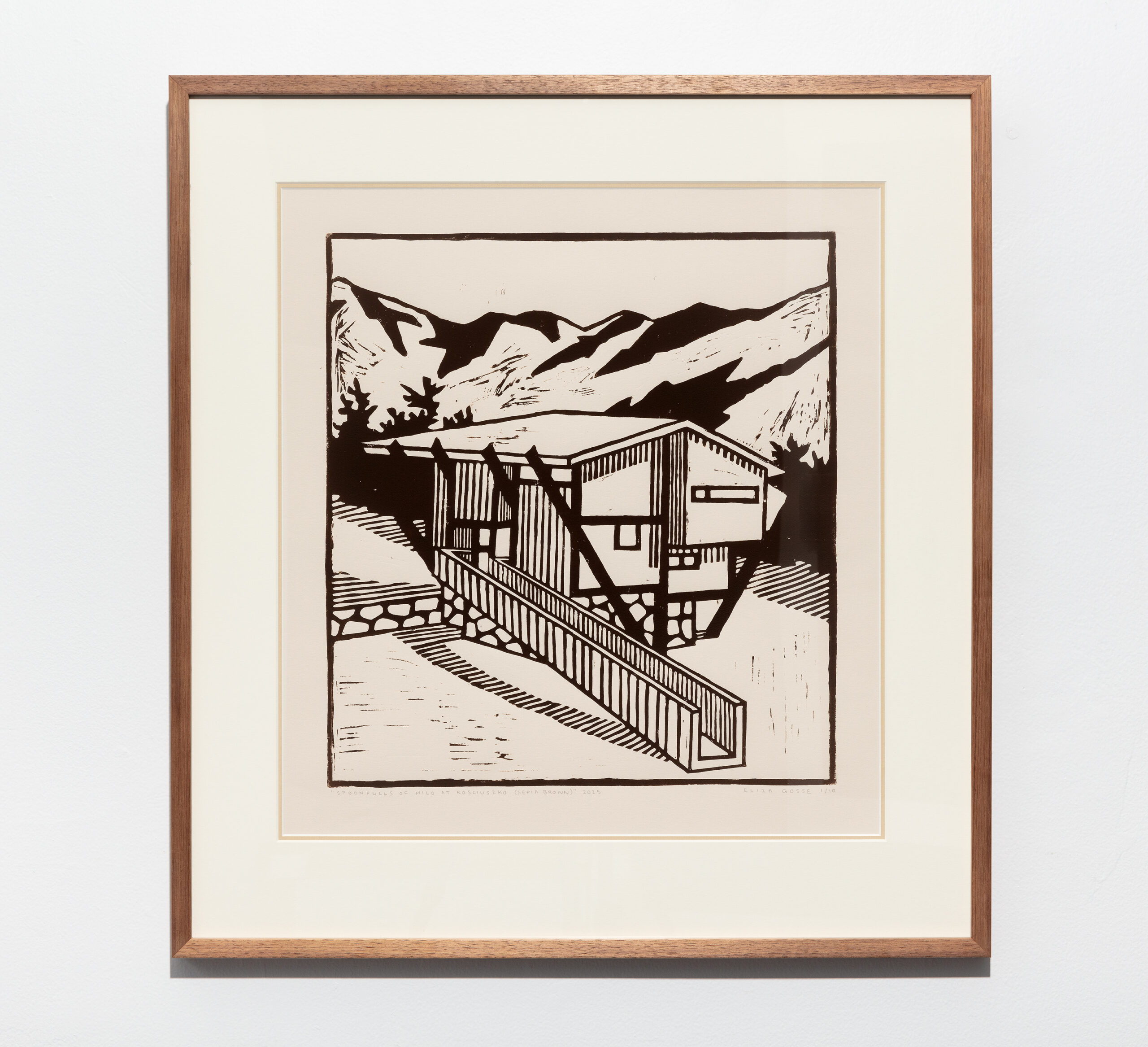 Artwork: Spoonfuls of Milo at Kosciuszko (sepia brown)