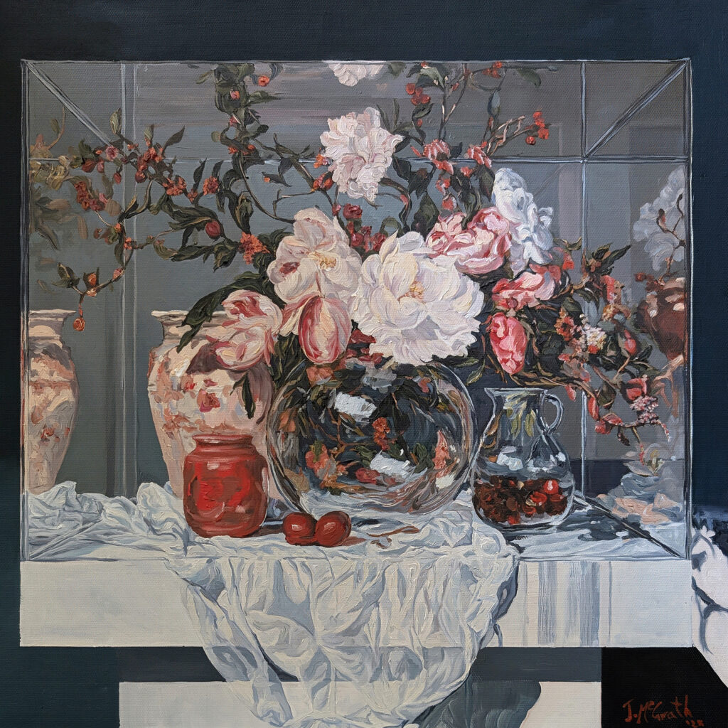 floating still life 15-40x40cm -oil on canvas-mounted to board-2025-mcgrath-1