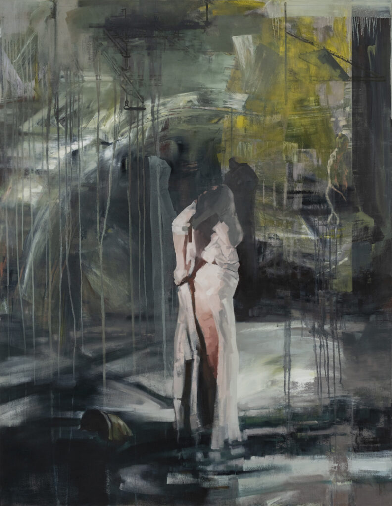 7. Deborah Marks_ The Tipping Point, 2024, oil on canvas, 155cm x 120cm